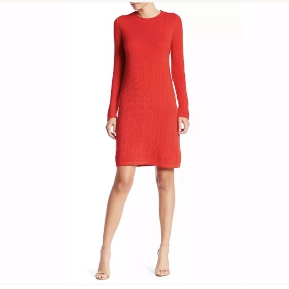 Joan Vass Red Sanstitch Knit Sweater Dress Sz 3